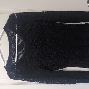 Black lace long sleeved top